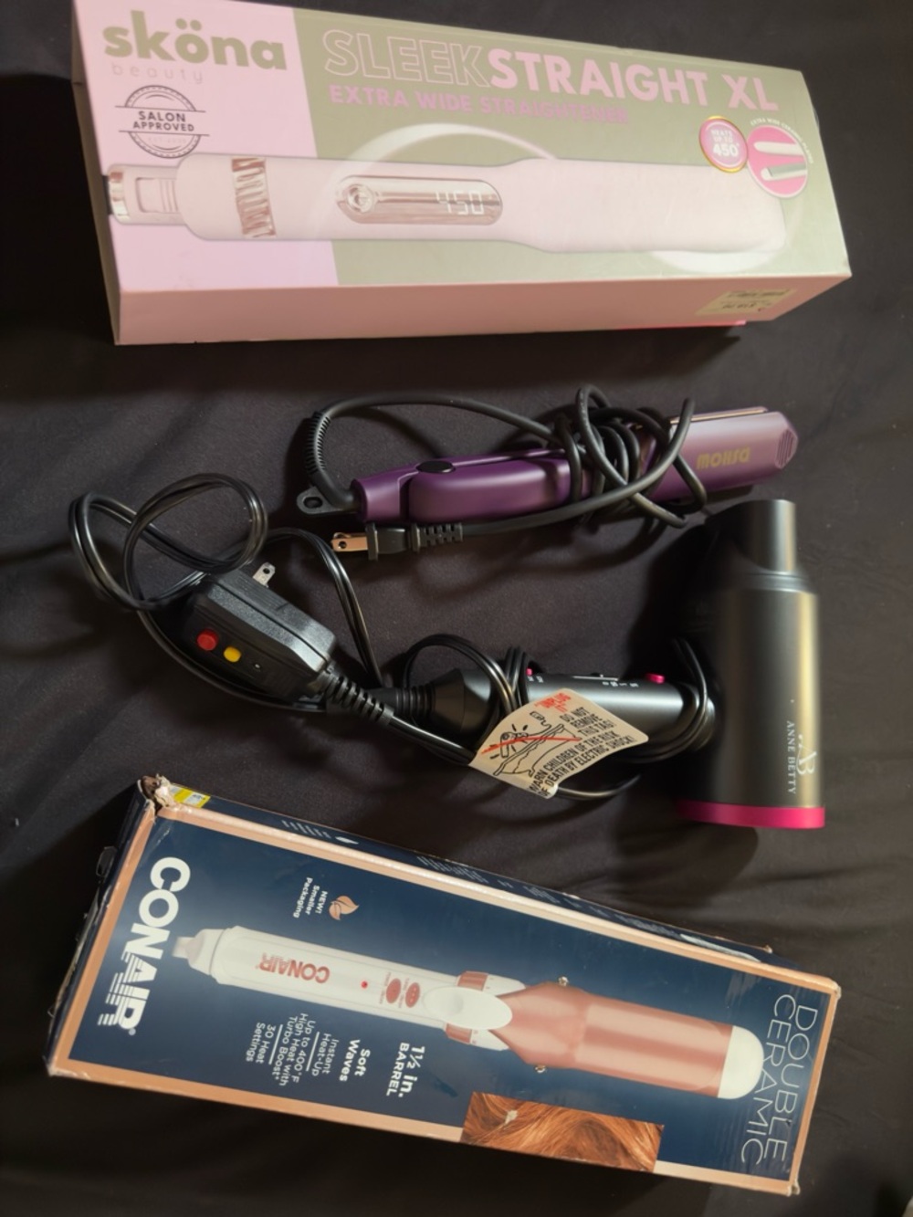 sköna Sleek Straight XL Hair Straightener - White & Pale Green